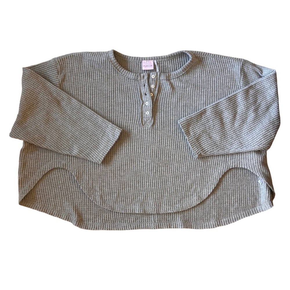 Urban Outfitters Ribbed Gray Long Sleeve Top